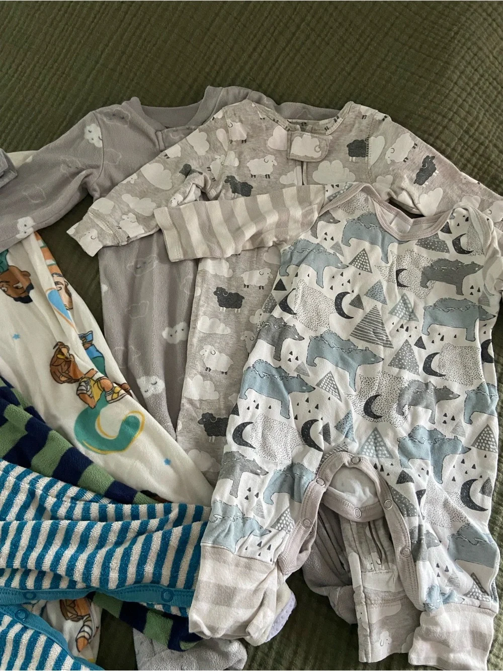 Carter's Kids Pajama Set of 6 - Blue, Green, Gray, White